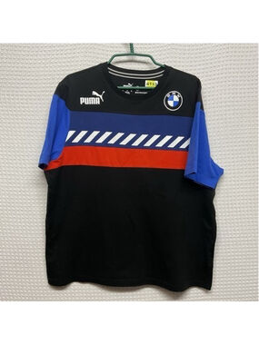 NWOT Puma BMW Motorsport SDS Black/Blue Logo Short Sleeve T-Shirt Men XL